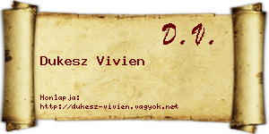 Dukesz Vivien névjegykártya